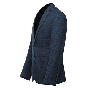 Manteau long à <span class=keywords><strong>carreaux</strong></span> pour hommes Nouveaux modèles de manteaux pour hommes Dark Bule Hommes Vestes <span class=keywords><strong>Blazer</strong></span> - Product Image 3
