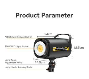 Luz LED de Video Regulable de 300W, Bicolor 3200K-5700K, Iluminación de Estudio Fotográfico con Control Remoto para <span class=keywords><strong>Youtube</strong></span>, Lámpara de Relleno para Maquillaje - Product Image 3