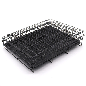 Foldable Metal Dog Kennel Single Door Pet <b>Crate</b> with Leak-Proof Plastic Pan for Indoor Use - Product Image 2