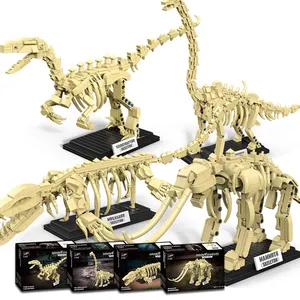 Blocs de construction de dinosaure à assembler, lot de pièces, tyrannosaure Rex, squelette de dinosaure, jouets en briques