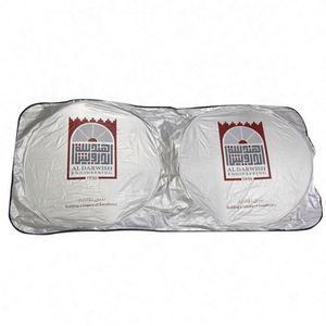 Custom Promotional Foldable Front <b>Window</b> Windshield Nylon Polyester Magnetic Silver Tyvek Car Sunshade for Car - Product Image 5