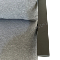 Ensemble de canapés d'extérieur en aluminium en forme de L moderne pour appartement, villa, salon, hôtel ou hall - Écologique, durable et lavable