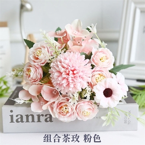 Fleur artificielle LUYI pour la décoration <span class=keywords><strong>de</strong></span> la maison, mariage, anniversaire, fête, bouquet <span class=keywords><strong>de</strong></span> pivoines et <span class=keywords><strong>de</strong></span> roses décoratif - Product Image 4