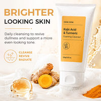 Nettoyant Moussant Personnalisé en Gros avec Logo, Acide Kojique, Curcuma, Acide Hyaluronique, Niacinamide, Vitamine C et E, Contrôle du Sébum, Nettoyage en Profondeur