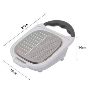 وعاء متعدد الوظائف لتقطيع الخضروات مصنوع من البلاستيك والفولاذ المقاوم للصدأ مع مبشرة مربعة ومجموعة كاملة لتمزيق البطاطس في المطبخ - Product Image 5