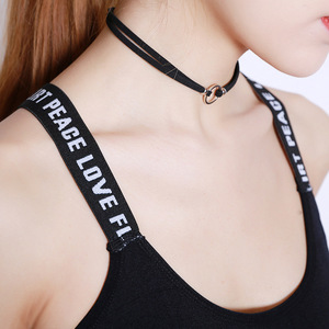 Soutien-gorge sexy pour femme, brassière de sport à bretelles lettrées, maintien élevé pour la gym et le yoga, avec coussinets, débardeur de sport push-up - Product Image 5