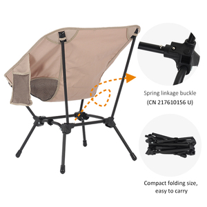 2024 맞춤 로고 야외용 금속 휴대용 경량 문 비치 의자 접이식 컴팩트 캠핑 의자 - Product Image 5