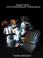Keyboard game satu tangan T19, papan ketik komputer backlit warna usb multimedia tahan air keyboard mini