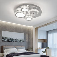 Ventilateur de plafond LED moderne de luxe avec lustre en cristal, silencieux et invisible, pour salle à manger et chambre à coucher