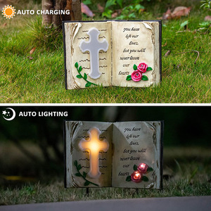 Outdoor <strong>Solar</strong> Bible Cross Garden Stakes <strong>Lights</strong> Memorial Grave Decorations Gifts for <strong>Cemetery</strong> Outdoors Lawn Yard Home Patio Decor