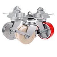 Roues pivotantes robustes pour conteneurs de 10 à 20 tonnes, double rangée, frein à pédale latéral, nylon, modèle DongWei, 4 à 12 pouces, garantie 1 an