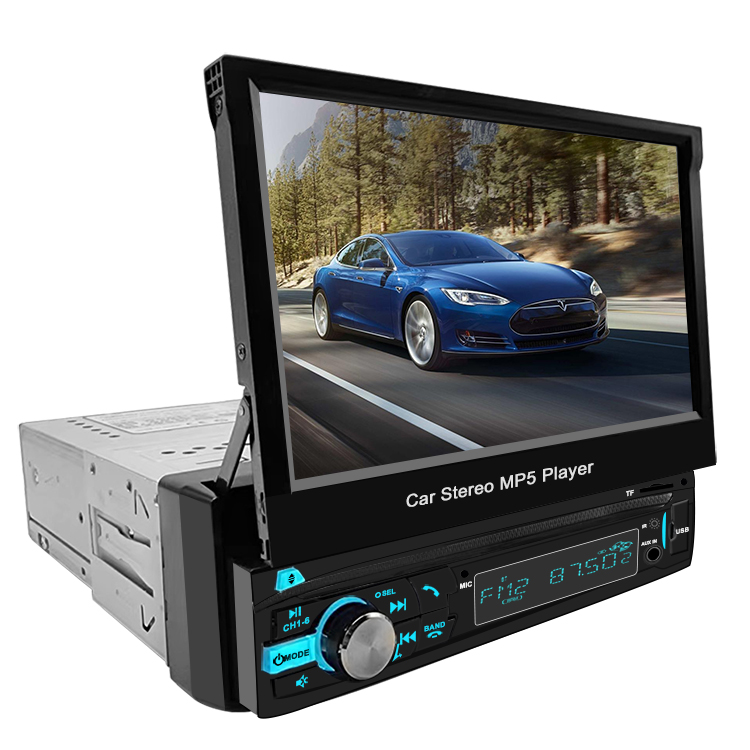 1din car digital media radio retrattile 7 "touch screen display autoradio stereo mp5 video car multimedia lettore dvd