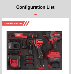 Kit combiné d'outils électriques sans fil 17 pièces, clé à chocs sans balais 850 N.m, perceuse 60 N.m, clé à cliquet 40 N.m, 21 V avec chargeur - Product Image 5