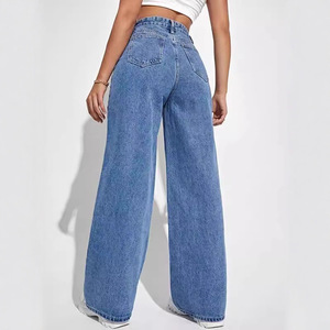 2025 nouveau jean ample à jambe droite pour femmes respirant transfrontalier européen américain <span class=keywords><strong>pantalon</strong></span> taille usine vente directe pour <span class=keywords><strong>Amazon</strong></span> - Product Image 4