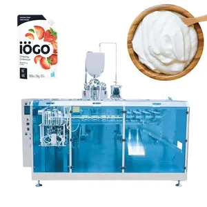 Horizontale automatische Stand beutel Joghurt verpackungs maschine vorgefertigte Beutel füll-und Versiegelung maschine