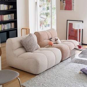 Poltrona Moderna Stile Healing, Morbida e Confortevole, Sedia Singola per Camera da Letto, Soggiorno e Balcone - Product Image 1