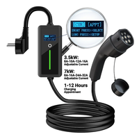 Nouveau chargeur EV Schuko portable Type 2 16A, courant réglable, intelligent, étanche IP66, sortie 3,5 kW pour voiture électrique niveau 2