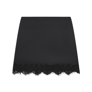 Shorts-<span class=keywords><strong>jupe</strong></span> décontractés noirs à fermeture éclair et dentelle pour femme – Idéal pour l'été - Product Image 1