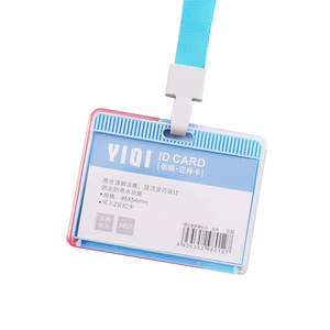 Custom Transparent Acrylic Card Protector <b>ID</b> Card <b>Holder</b> Security Badge Case Retractable Lanyard Custom Color Logo Modern - Product Image 3