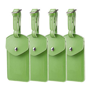 Etiquetas de Equipaje Personalizadas de Piel Sintética con Botón de Página de Privacidad para Bolsos, Mochilas, Maletas, Artículos Esenciales de Viaje - Product Image 1