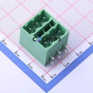 KF2EDGKRCH-5.08-2*3P Plug-in Terminal Block Bent Lead Through Hole,P=5.08mm Board-to-Board / Socket - Closed 2x3P 5.08mm Green - Product Image 1