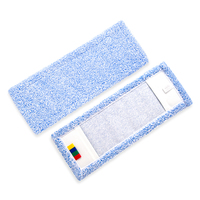 Serpillière industrielle personnalisée tête de serpillière humide et sèche lavable en machine vadrouille universelle de nettoyage de poche en peluche blanche bleue