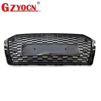 Grille de pare-chocs avant pour Audi A4 B9 S-Line S4 17-19, grille avant nid d'abeille + grille de feux antibrouillard 8W0853651 8W0807681K 8W0807682K