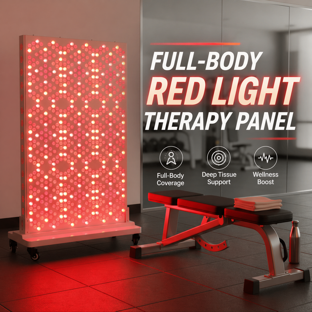 GLPE 7 Wavelengths Half Body Red Light Therapy Panel Targeted 1060nm 940nm PBM for Facial & Back Pain Relief Recovery Device
