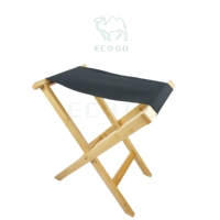 Tabouret pliant pour pieds en bois bambou, 1 pièce, toile
