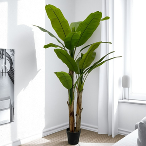 Arbre artificiel <span class=keywords><strong>Musa</strong></span> <span class=keywords><strong>bananier</strong></span> bonsaï de 1,80 m personnalisé en PVC pour la maison, le bureau, les mariages, la salle à manger, décoration chic pour le bureau et les mariages - Product Image 1