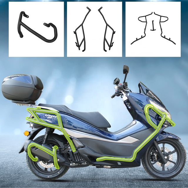 Haojue UHR150 Motorcycle Crash Bars Set HJ150T-28 Front/Rear Guard Exhaust Pipe Protector New Steel Thick Black Factory