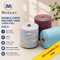 Fil fantaisie en chanvre glacé teint en masse de haute qualité, à torsion élevée et double torsion, pour le tricot et le crochet de pulls d'été (vente en gros)