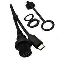 Câble d'extension USB type-c 2.0 pour tableau de bord, 30cm, 10 pcs, dispositif de sécurité étanche pour voiture, bateau, moto et camion