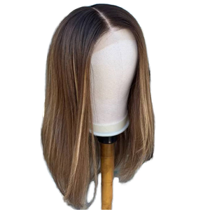 Pelucas de Cabello Humano con Frente de Encaje de Diamantes, Cabello Virgen Europeo 100%, Pre-Desplumado, Línea de Cabello Natural, HD, Longitud Media para Mujeres - Product Image 1