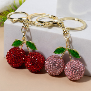 Nuovo Creativo Portachiavi 3D con Ciondolo a Forma di Ciliegia con Strass, Accessorio per Borsa da Donna, Regalo - Product Image 1