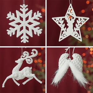 Décorations de Noël pour arbre de Noël : Flocons de neige, Ailes d'ange, Pendentifs rennes, Ornements suspendus pour la maison - Product Image 6