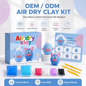 Kit de Pâte à Modeler à Séchage à l'Air Personnalisé OEM en Gros, 6 Couleurs, Guide de Fabrication, Boîte de Présentation à Marque Privée, Vente Directe Usine - Product Image 1