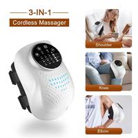 3-in-1 Tragbares 3D-Knie-Luftkompressions-Massagegerät mit Infrarot-Laserfunktion, Vibration und Wärmefunktion