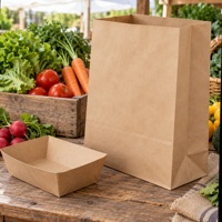 Sacs en papier kraft SOS imprimés sur mesure sans poignées pour restaurants, emballages de boulangerie en gros, approvisionnement B2B en gros