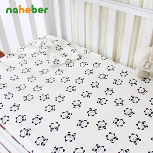Personnalisé couleur unie motif imprimé ensemble de literie bébé respirant Bébé lit drap housse - Product Image 2