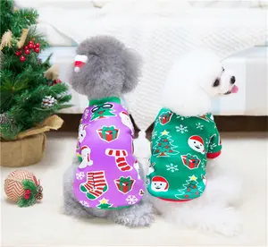 New Autumn And Winter Pet Cats And Dogs Christmas Thickened Milk Silk Two-leg Sweater Wholesale Clothing