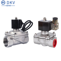 Vanne solénoïde à diaphragme électrique DKV 2W normalement fermée en acier inoxydable de 1 pouce AC220V DC12V/24V pour l'eau