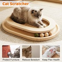 Grattoir pour chat en sisal avec piste interactive pour balle, base solide en sisal naturel