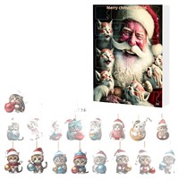 Calendrier de l'Avent en Acrylique avec Boîte Mystère, Ornement Bonhomme de Neige, 24 Jours de Surprises, Breloque, Cadeau de Noël, 14+ Boîte Avion