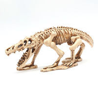 Décor de l'aquarium : Nouvelle maison cachée en résine écologique personnalisée en forme de crâne de dinosaure/lézard pour reptiles rampants