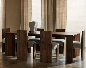 Bắc Âu đơn giản kem phong cách nhung cừu rắn gỗ Ghế ăn được sử dụng trong nhà hàng phòng khách sạn - Product Image 6