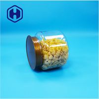 Pot rond en plastique transparent PET à large ouverture avec couvercle brun, sans BPA, étanche, pour collations, aliments pour bébés, qualité alimentaire