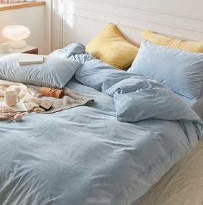 Yongho hiện đại phong cách 4PCS Bộ đồ giường ấm cúng thoáng khí phẳng được trang bị tấm chống trơn trượt Duvet cover gối sợi Vamp - Product Image 4