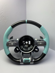 Volant de style <span class=keywords><strong>AMG</strong></span> 809 avec sélecteur de mode de conduite compatible avec Mercedes Benz G63 C63 E63 W205, en fibre de carbone et Alcantara, volant sport - Product Image 1