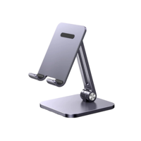 Penyangga Ponsel Lipat Fleksibel dari Aluminium Alloy, Tinggi Dapat Disesuaikan, Portabel, untuk Meja, Tablet, Logo Kustom Tersedia